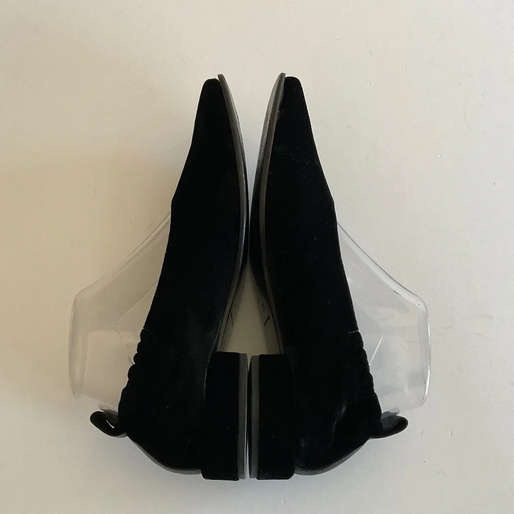 COS Black Velvet Square Toe Slip-On Loafer Size EU 39
